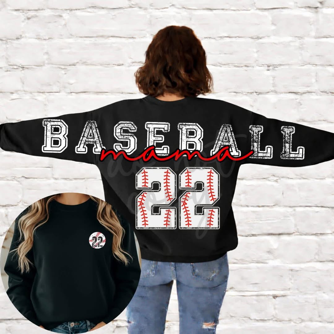 Oversized Baseball Mama CUSTOM # Softstyle Sweatshirt/Gildan/SF000