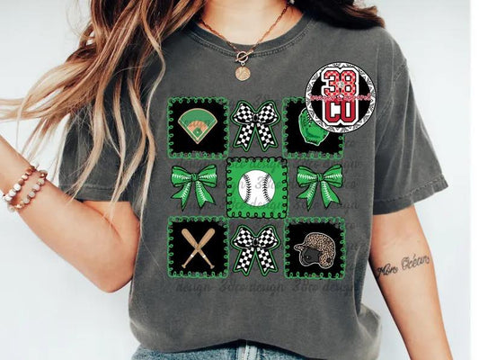 Baseball Doodle Collage Short Sleeve/Comfort Color/1717