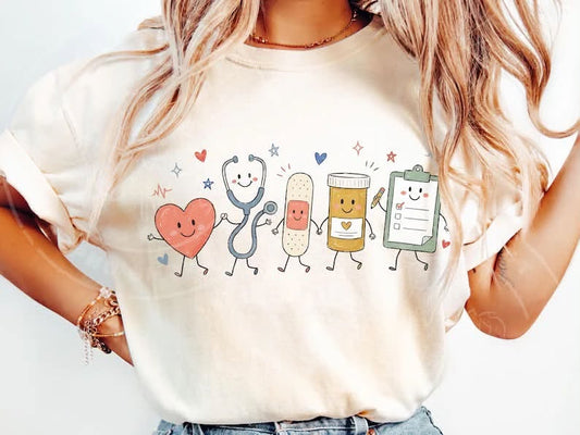 Occupation Doodle Character Short Sleeve/Comfort Color/1717