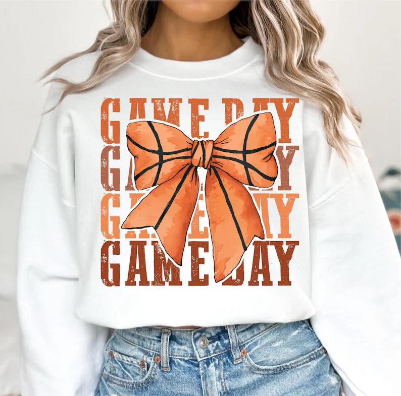 Basketball Bow Game Day Softstyle Sweatshirt/Gildan/SF000