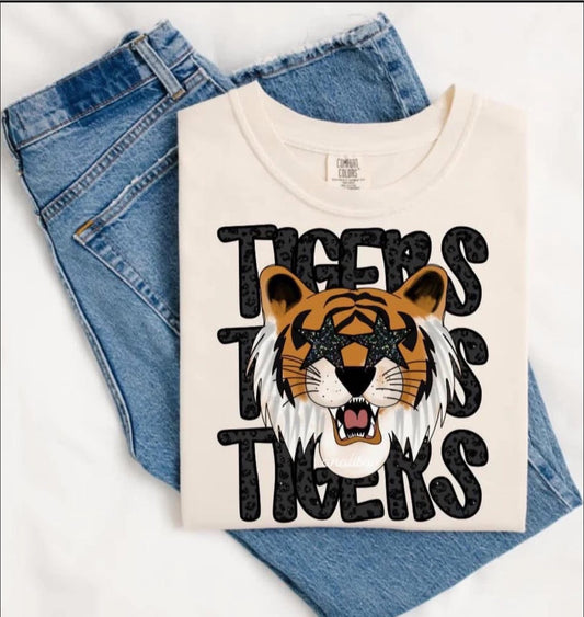 Youth Black Leopard Mascot  Short Sleeve/Comfort Color/9018
