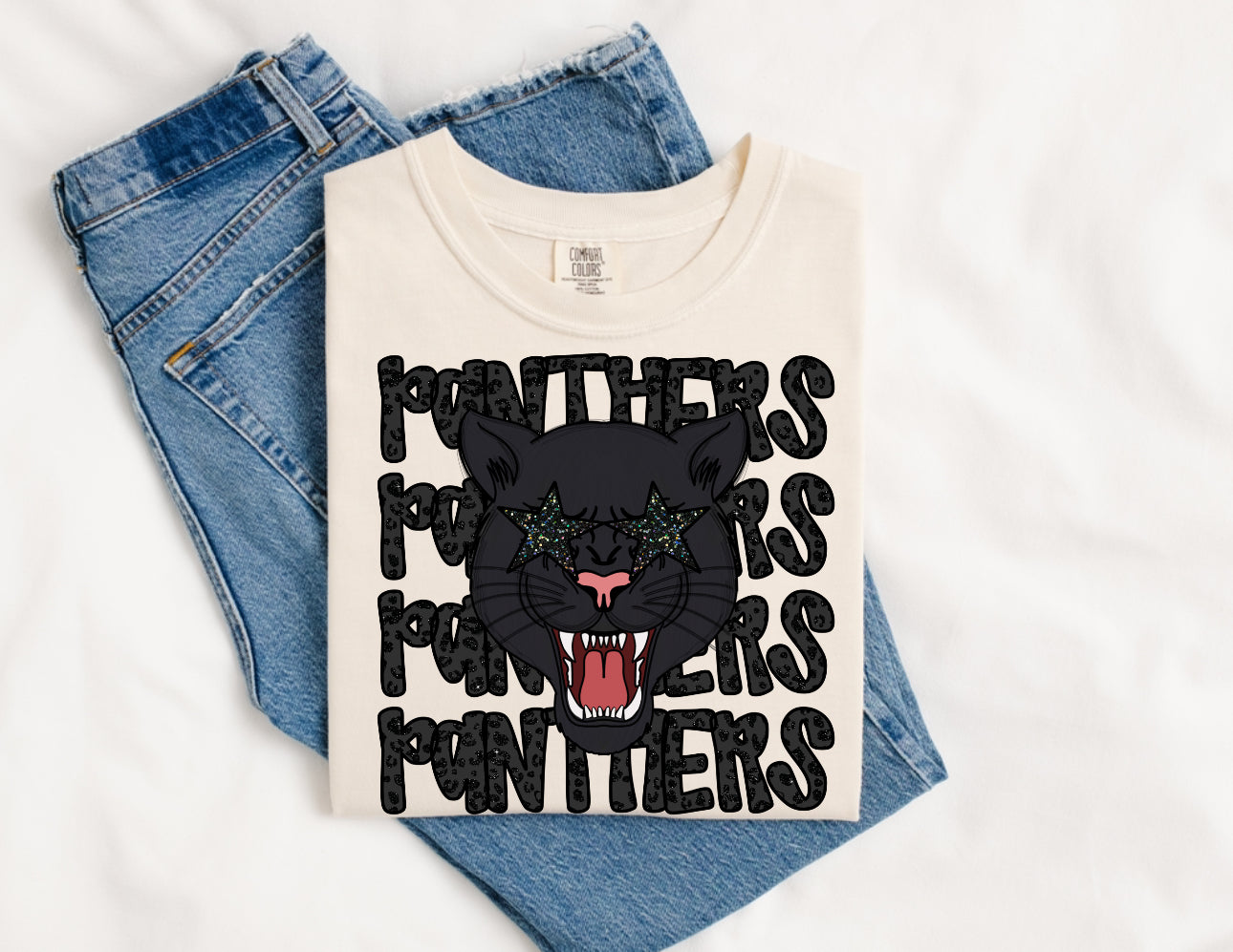 Black Leopard Mascot on Comfort Color Collection