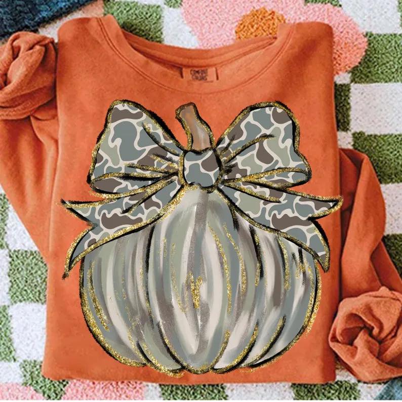 Camo Coquette Pumpkin Short Sleeve/Comfort Color/1717