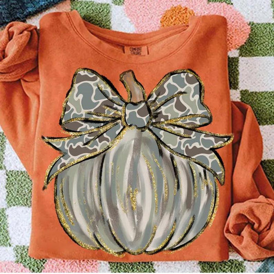 Camo Coquette Pumpkin Short Sleeve/Comfort Color/1717