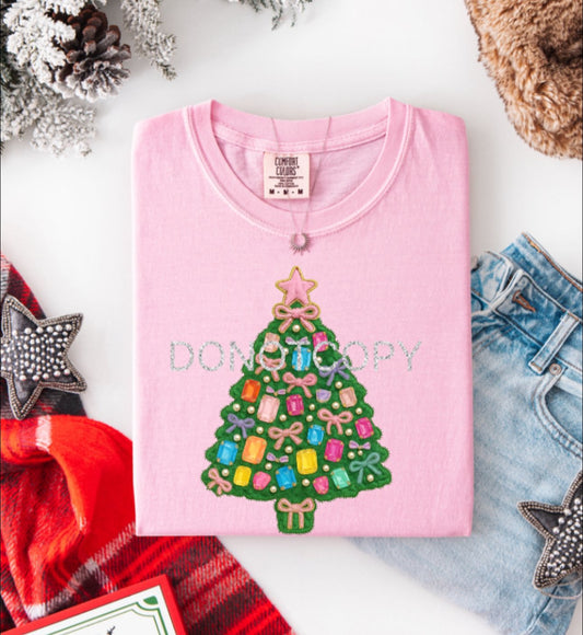Christmas Tree Patch Short Sleeve/Comfort Color/1717