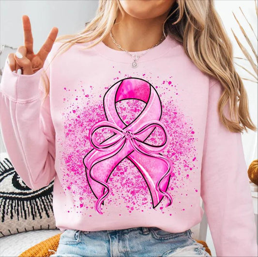 Coquette Breast Cancer Ribbon Short Sleeve/Comfort Color/1717