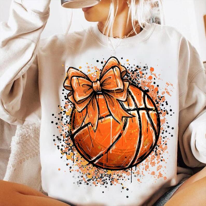 Coquette Splatter Basketball Softstyle Sweatshirt/Gildan/SF000