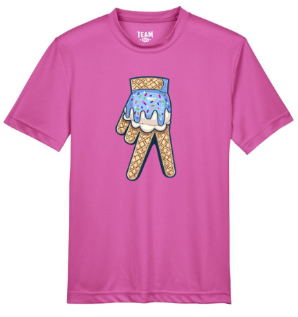 YOUTH Baseball Drip Glove Light Blue Frosting Short Sleeve/Team 365/TT11Y