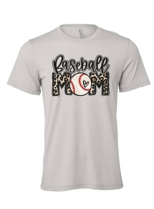 Leopard Baseball Mom Short Sleeve/Bella/3001