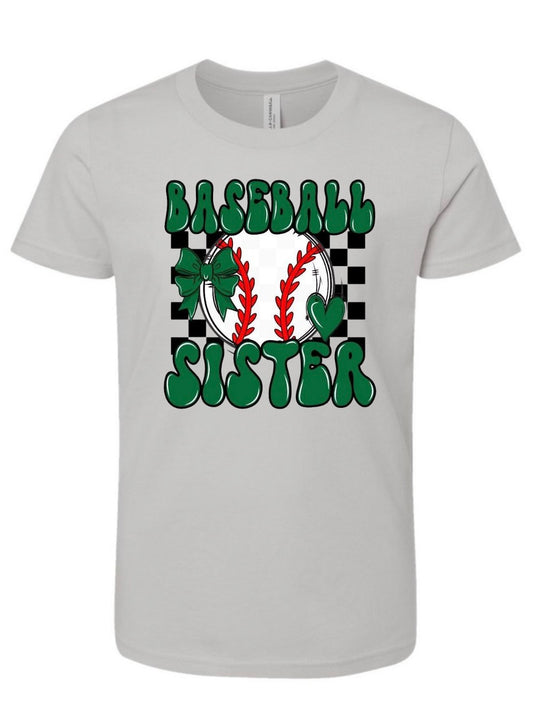YOUTH Checkered Baseball Sister Short Sleeve/Bella/3001Y