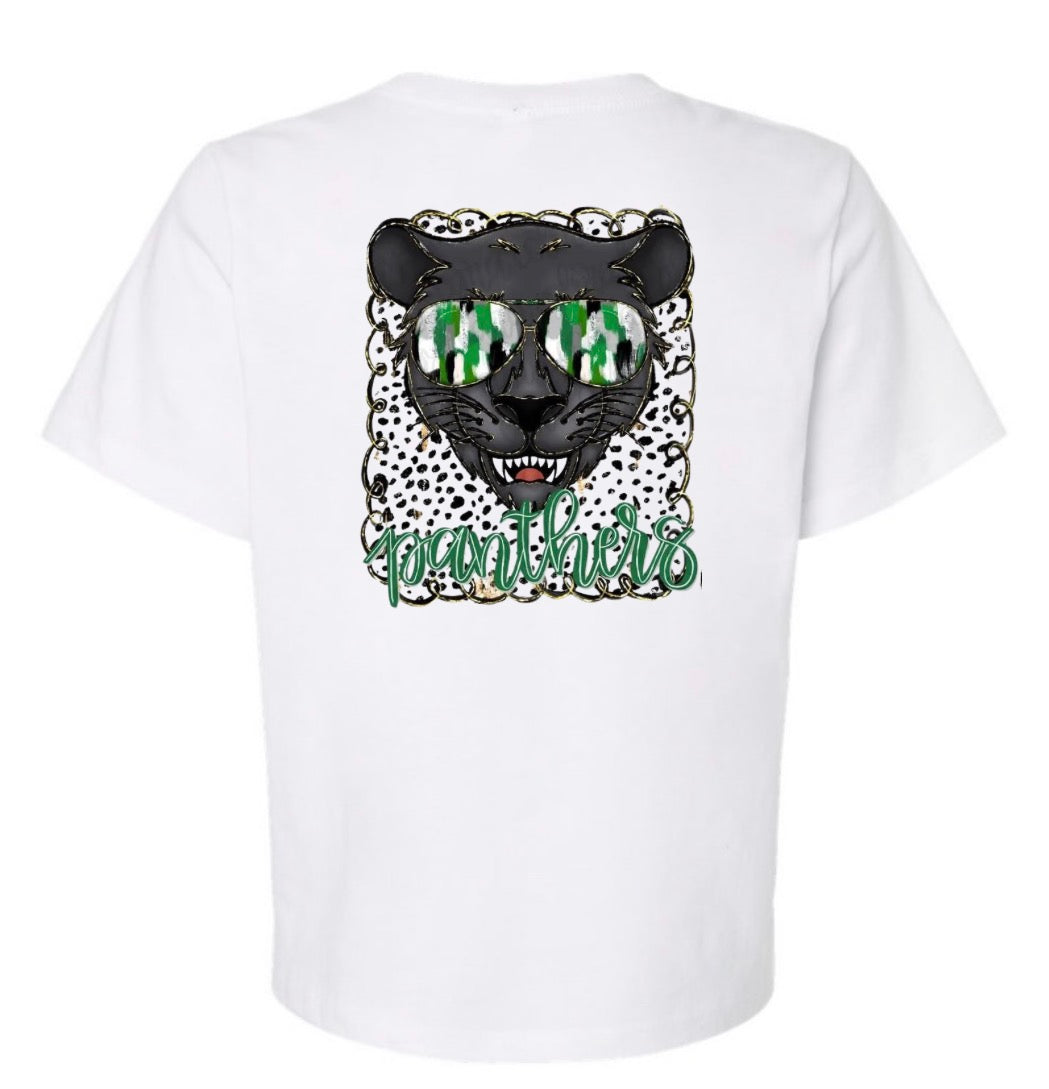 Polka Dot Doodle Panther Cropped Short Sleeve/Bella/6110