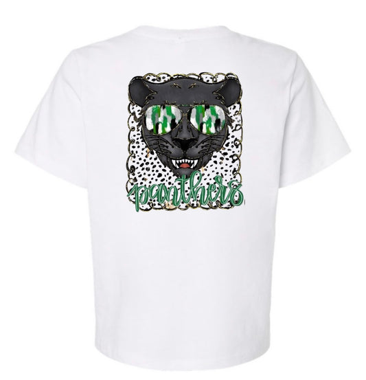Polka Dot Doodle Panther Cropped Short Sleeve/Bella/6110