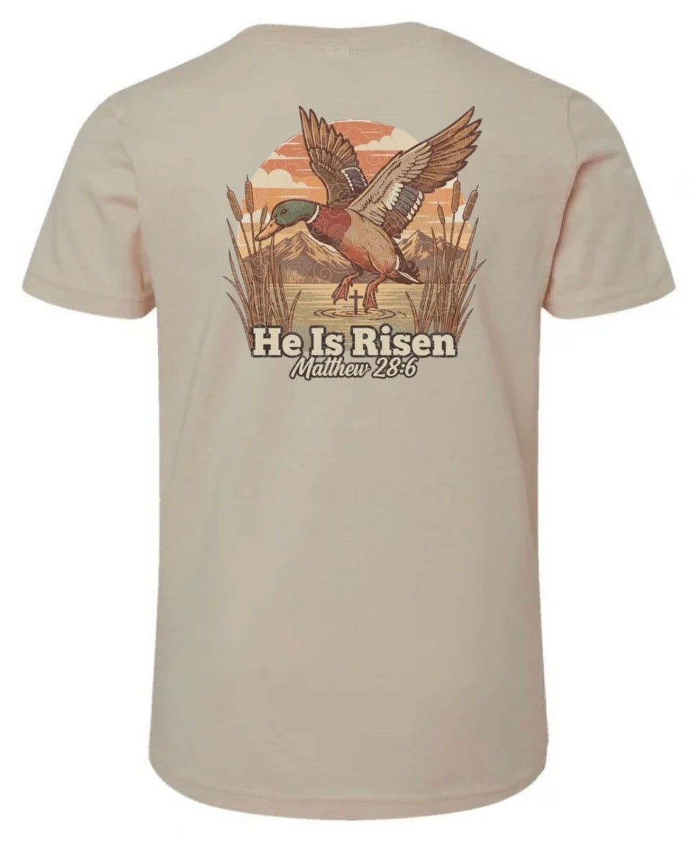 YOUTH He is Risen Matthew 28:6 Short Sleeve/Bella/3001Y