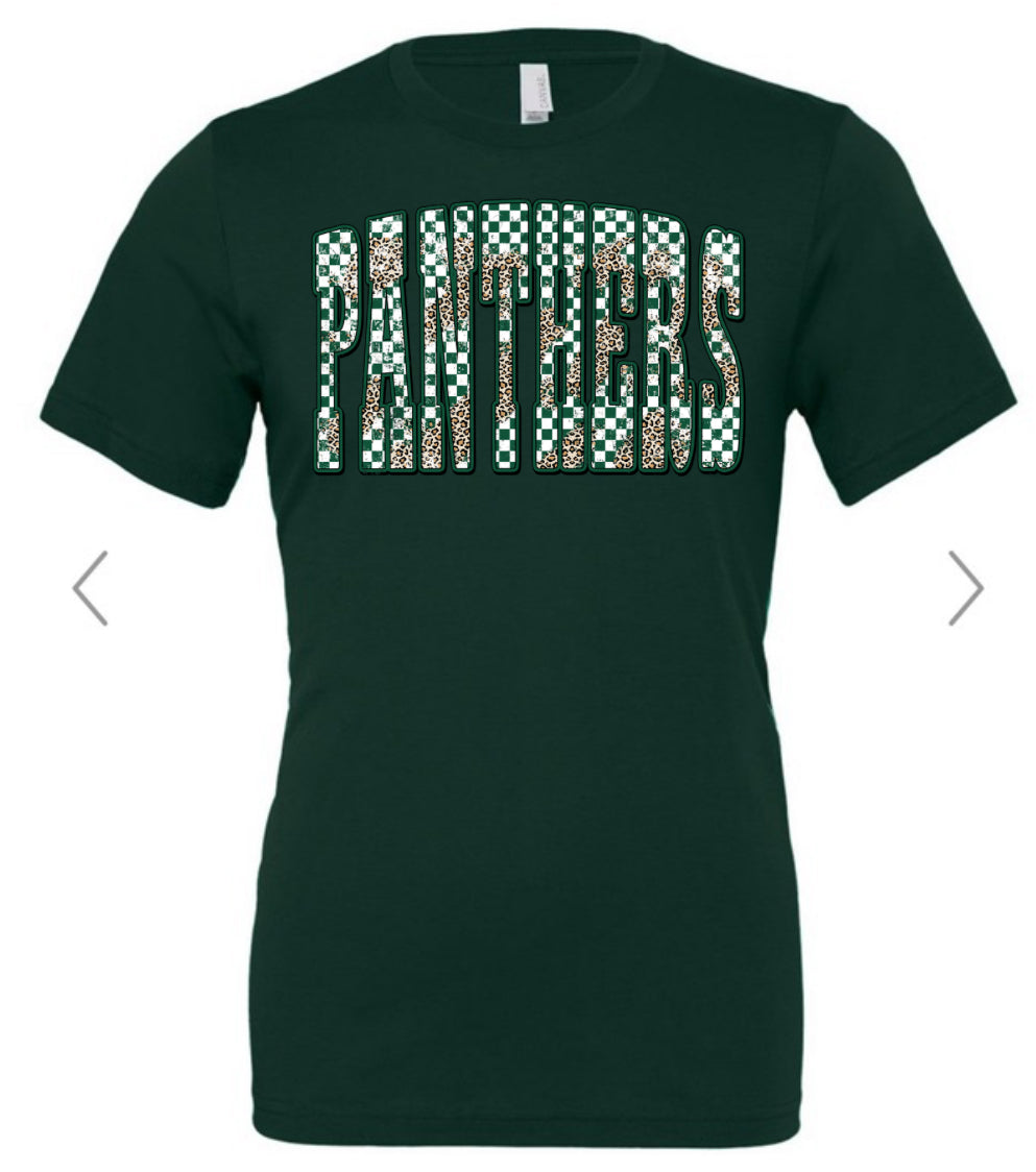 Panthers Leopard Checkered Style Short Sleeve/Bella/3001