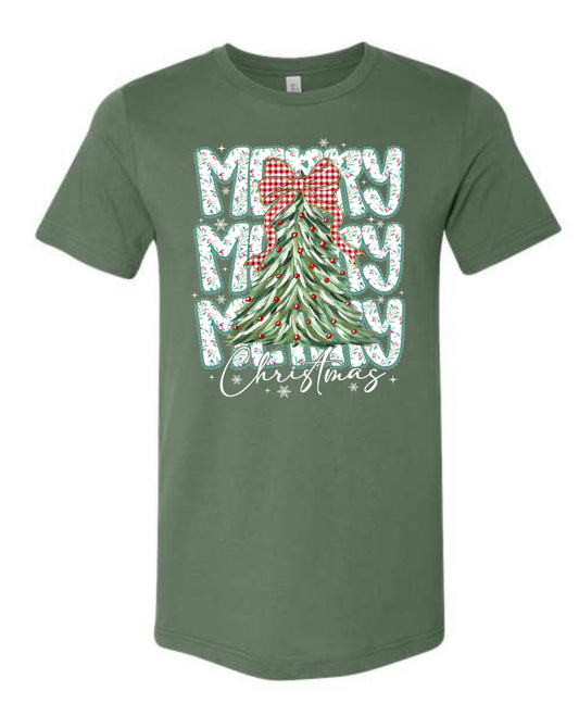 Holly Triple Merry Christmas Short Sleeve/Bella/3001