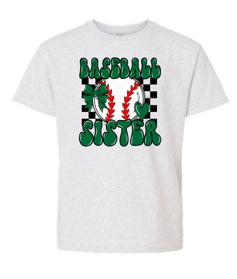 YOUTH Checkered Baseball Sister Short Sleeve/Gildan/8000B