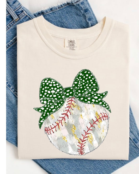 Brushstroke Baseball Green Short Sleeve/Comfort Color/1717