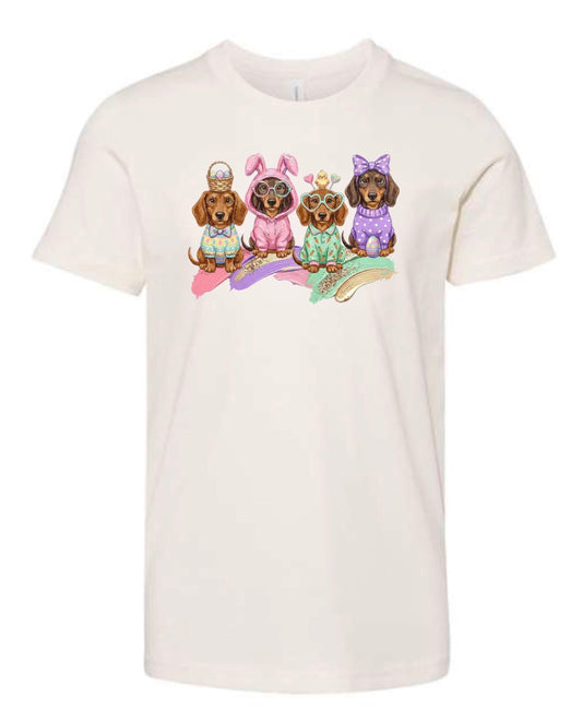 YOUTH Daschund Easter Short Sleeve/Bella/3001Y