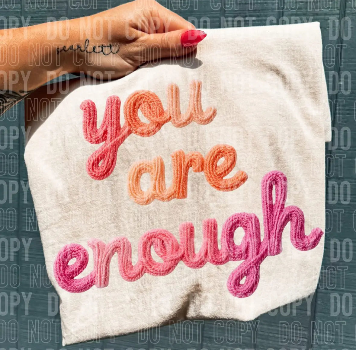 Faux Yarn you are enough Short Sleeve/Comfort Color/1717