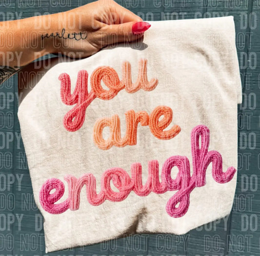 Faux Yarn you are enough Short Sleeve/Comfort Color/1717