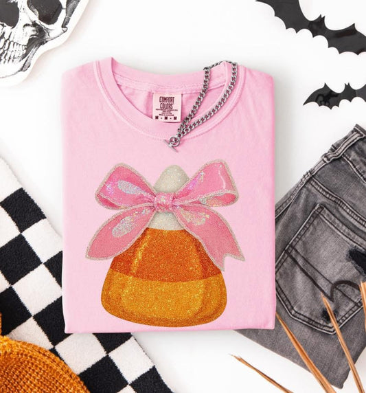 Coquette Candy Corn Short Sleeve/Comfort Color/1717