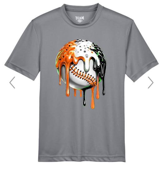 YOUTH Spooky Drip Baseball Short Sleeve/Team 365/TT11Y