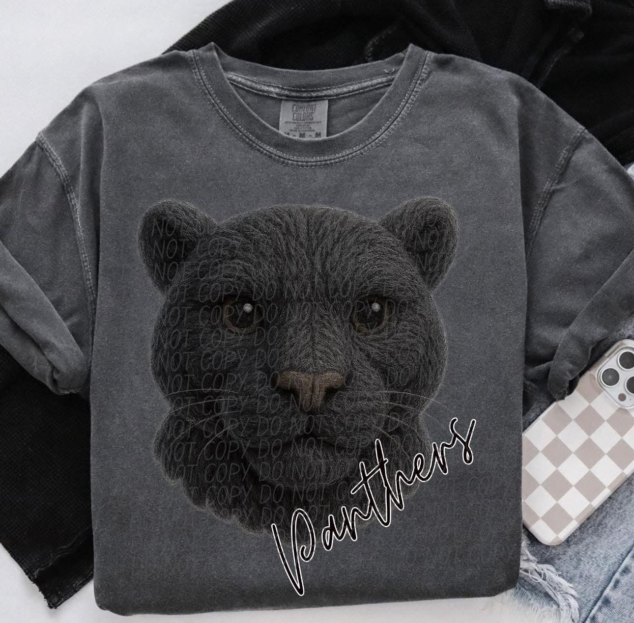 Faux Yarn Panthers Short Sleeve/Comfort Color/1717