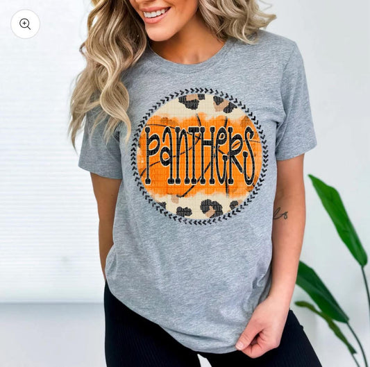 Panthers Leopard Basketball Short Sleeve/Comfort Color/1717