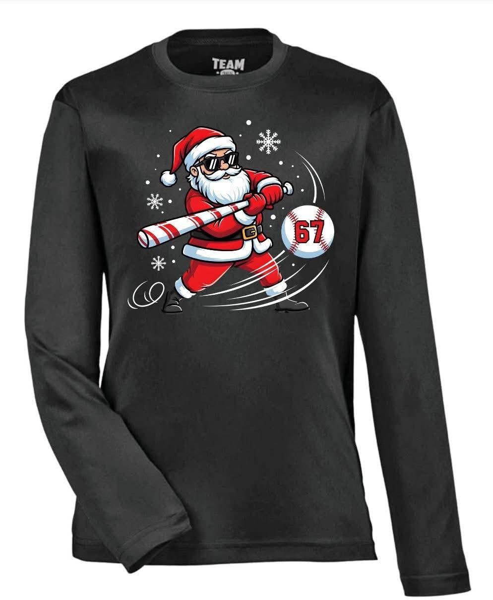 YOUTH 67 Baseball Santa Long Sleeve/Team 365/TT11YL