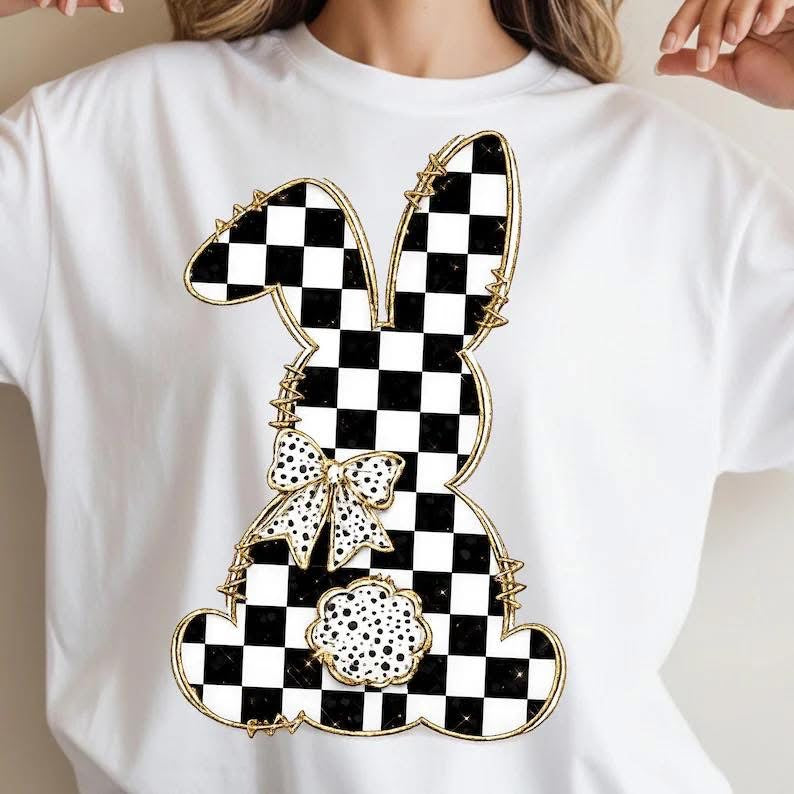 TODDLER Checkered Bunny Short Sleeve/Rabbit Skins/3321