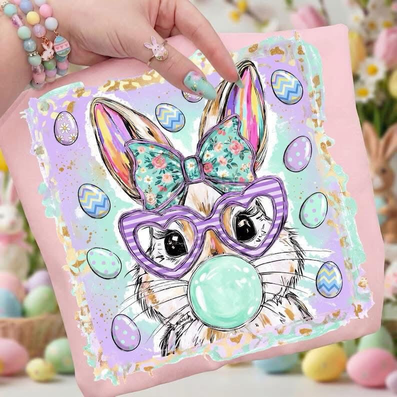 TODDLER Bubblegum Bunny Purple Short Sleeve/Bella/3001T