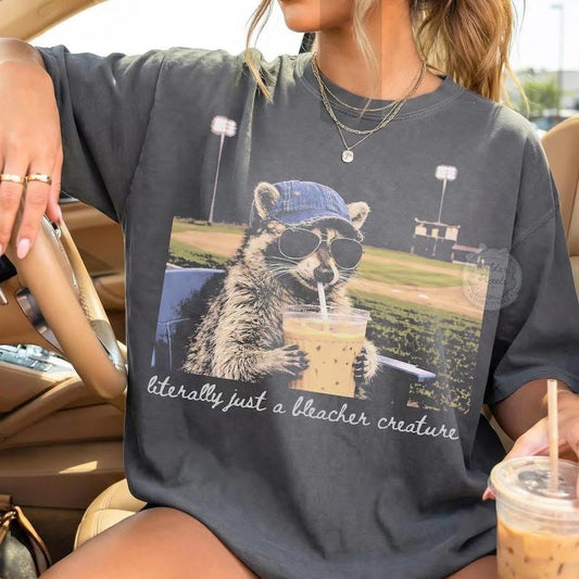 Literally just a Bleacher Creature Baseball Raccoon Short Sleeve/Comfort Color/1717