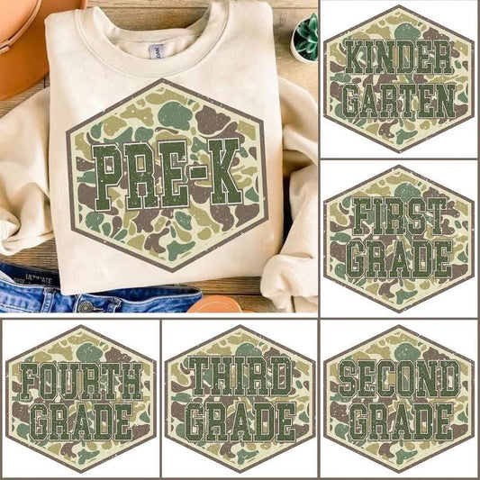 YOUTH Grade Level Camo Cotton Short Sleeve Tee