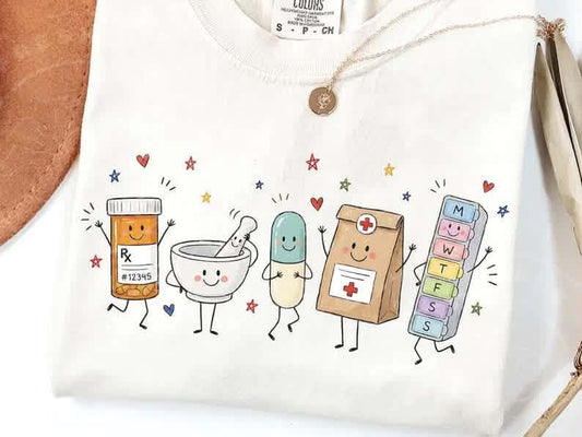 Occupation Doodle Character Short Sleeve/Comfort Color/1717