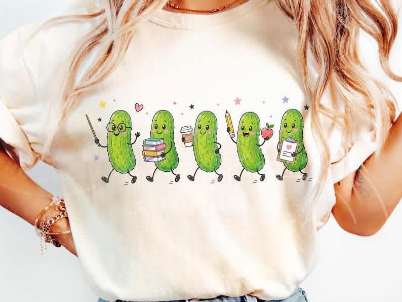 Doodle Pickles Teacher Style Short Sleeve/Bella/3001