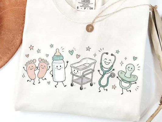 Occupation Doodle Character Short Sleeve/Comfort Color/1717