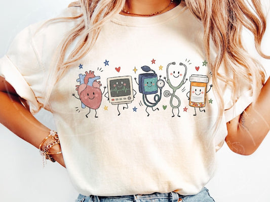 Occupation Doodle Character Short Sleeve/Comfort Color/1717