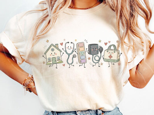 Occupation Doodle Character Short Sleeve/Comfort Color/1717