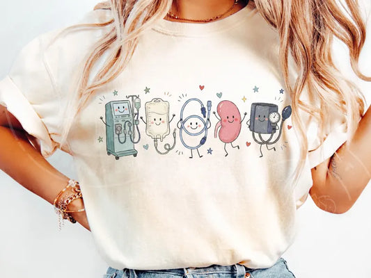 Occupation Doodle Character Short Sleeve/Comfort Color/1717