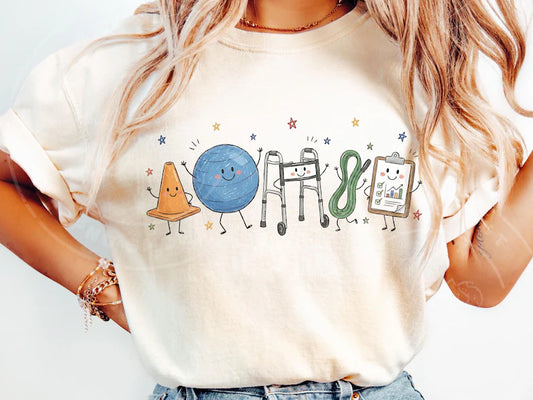 Occupation Doodle Character Short Sleeve/Comfort Color/1717