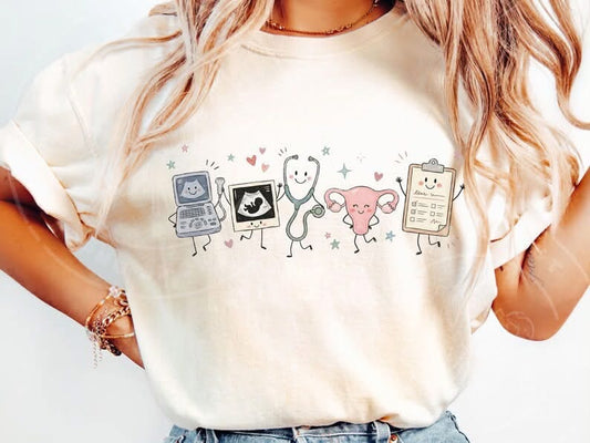 Occupation Doodle Character Short Sleeve/Comfort Color/1717
