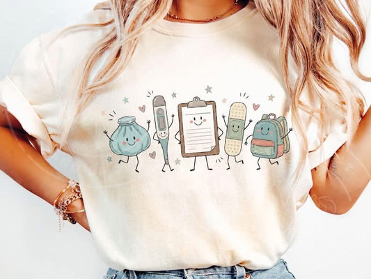 Occupation Doodle Character Short Sleeve/Comfort Color/1717
