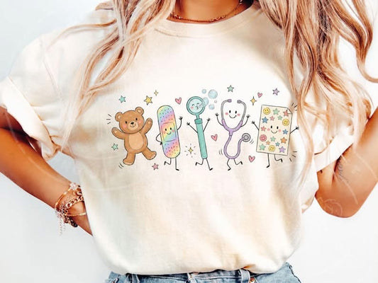 Occupation Doodle Character Short Sleeve/Comfort Color/1717