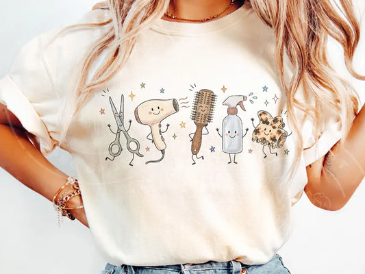 Occupation Doodle Character Short Sleeve/Comfort Color/1717