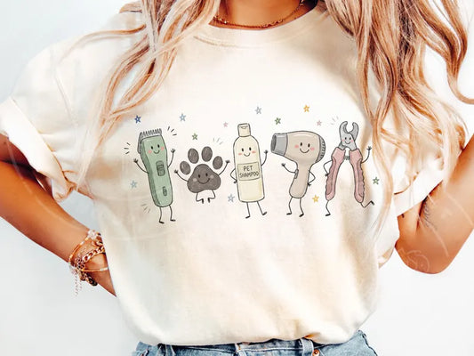 Occupation Doodle Character Short Sleeve/Comfort Color/1717