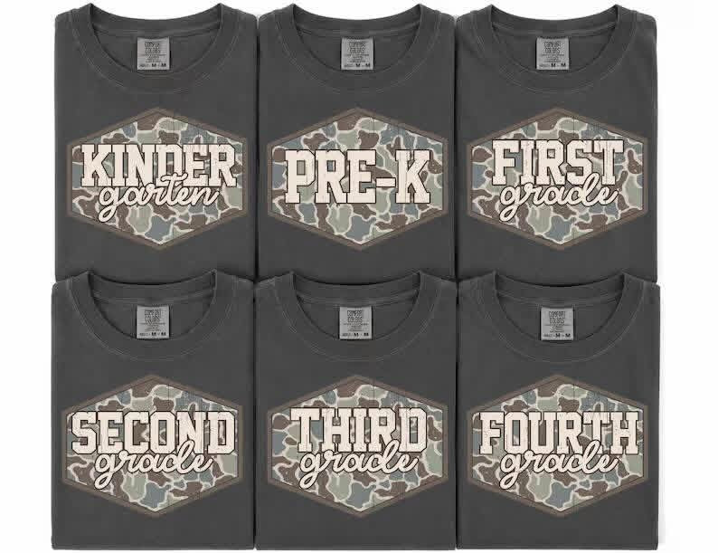 YOUTH Grade Level Camo Comfort Color Short Sleeve Tee