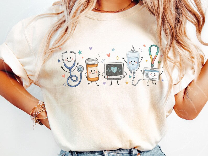 Occupation Doodle Character Short Sleeve/Comfort Color/1717
