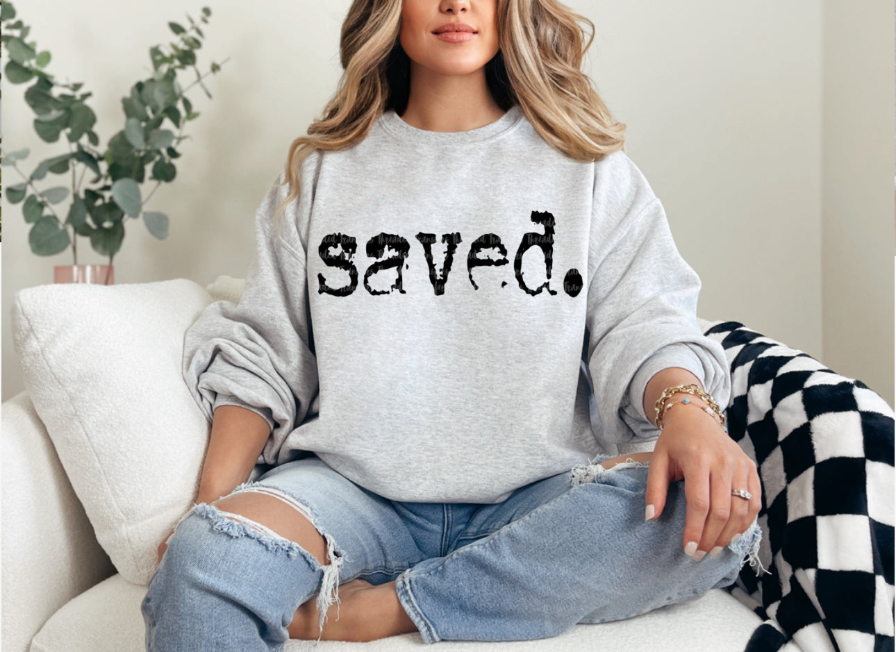 Typography Faith Based Gildan Sweatshirt 18000