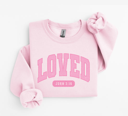 Pink Loved 3:16 Gildan Sweatshirt 18000