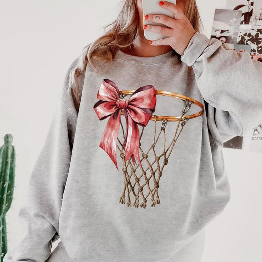Basketball Red Bow Gildan Sweatshirt 18000